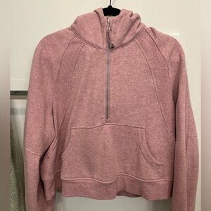 Lululemon scuba oversized half zip heathered pink